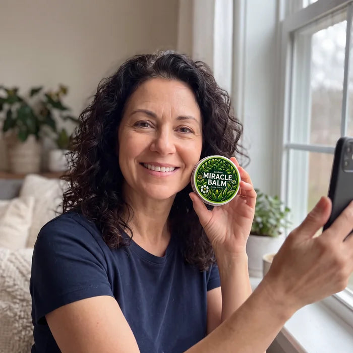Holding the SoniBalm tin