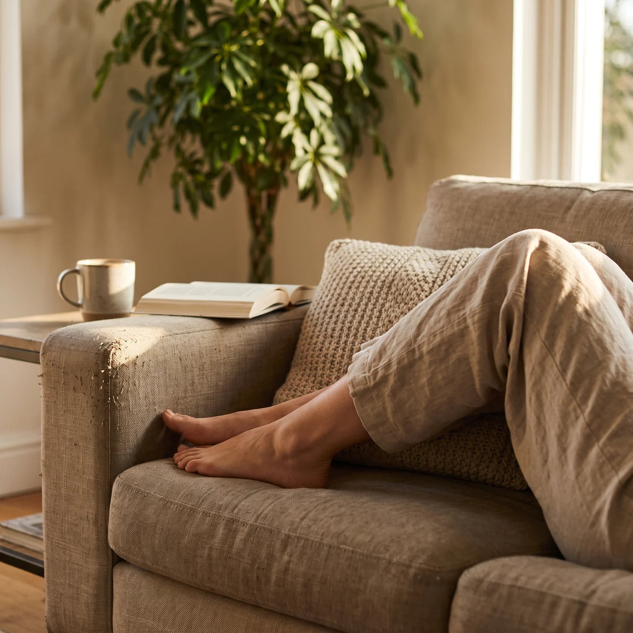 Feet resting after application